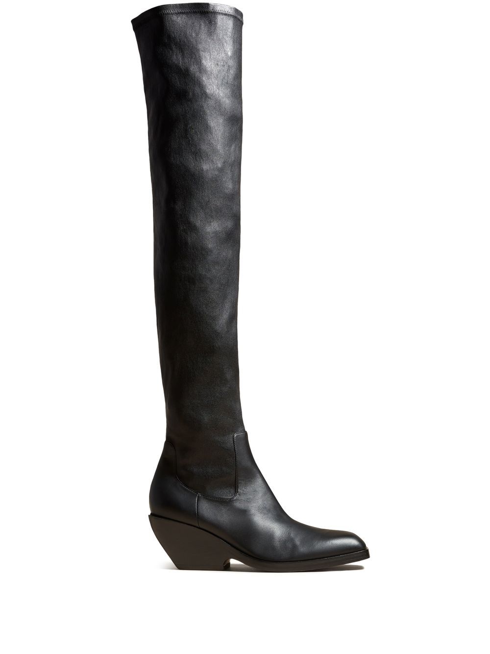 Khaite 55mm Hooper Leather Over-the-knee Boots In Black
