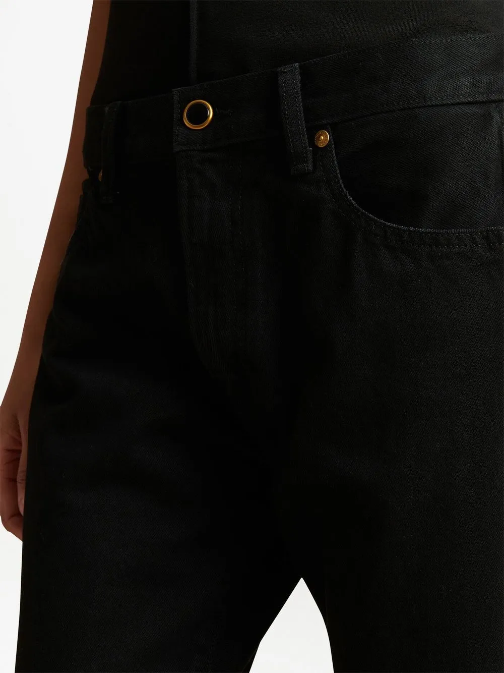 Khaite Dane Denim Mid Rise Jeans In Black