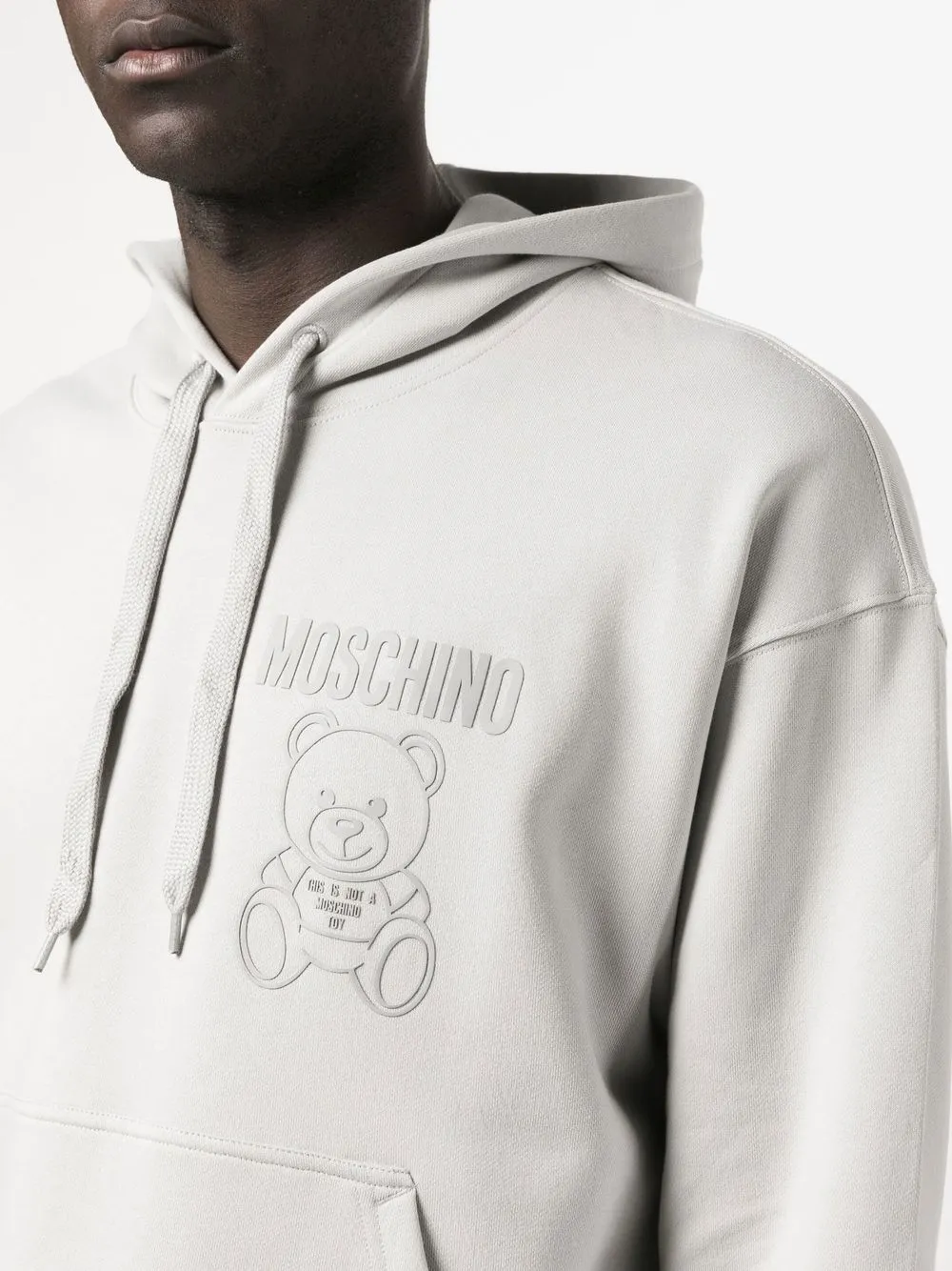 Grey moschino hoodie sale