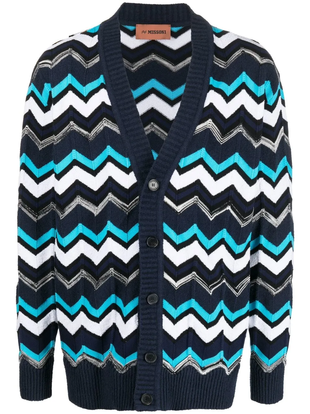 

Missoni zigzag pattern cardigan - Blue