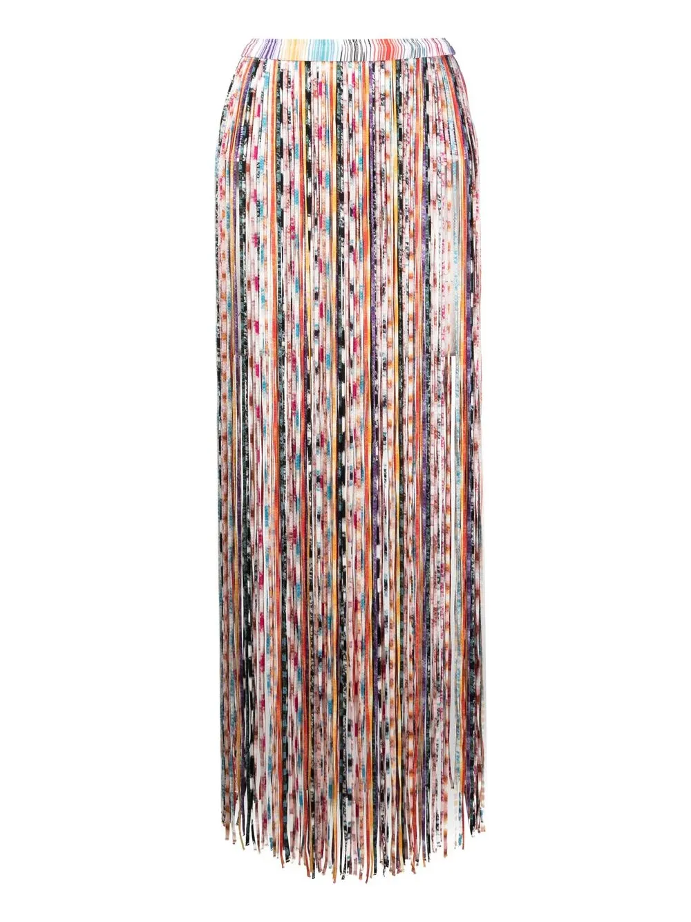 

Missoni falda de playa con flecos - Blanco