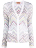 Missoni zigzag-woven long-sleeve cardigan - White