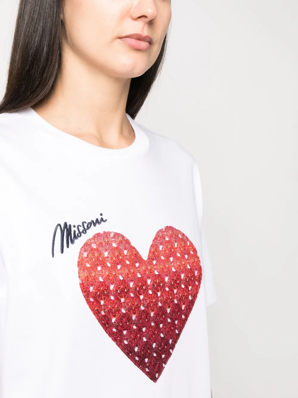 Missoni embroideredheart Cotton Tshirt Farfetch