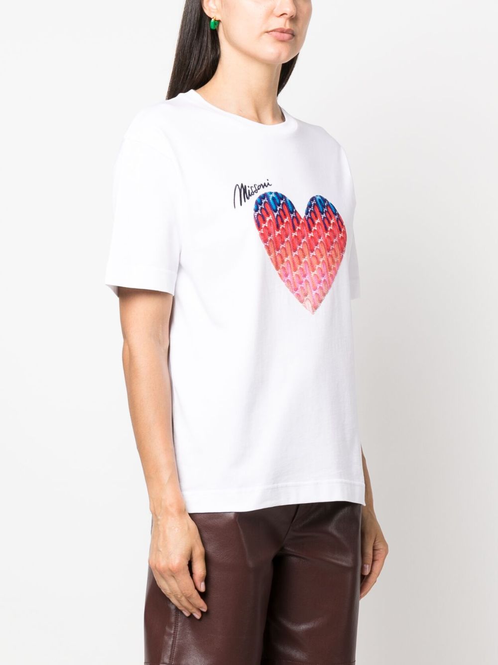 Missoni embroidered-heart Cotton T-shirt - Farfetch