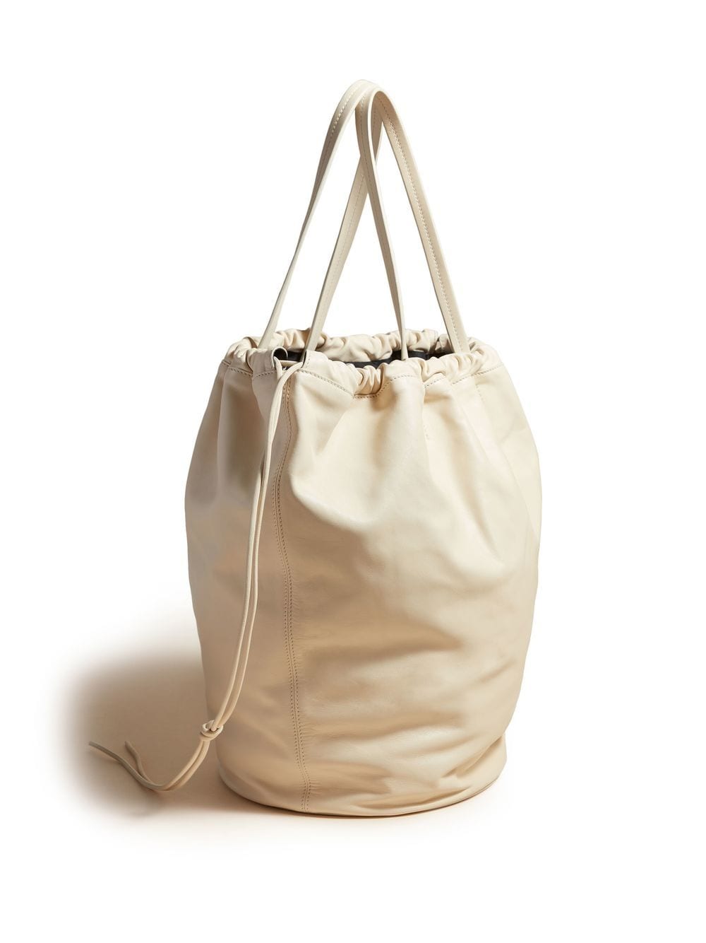 Shop Khaite The Medium Osa Drawstring Tote In Weiss