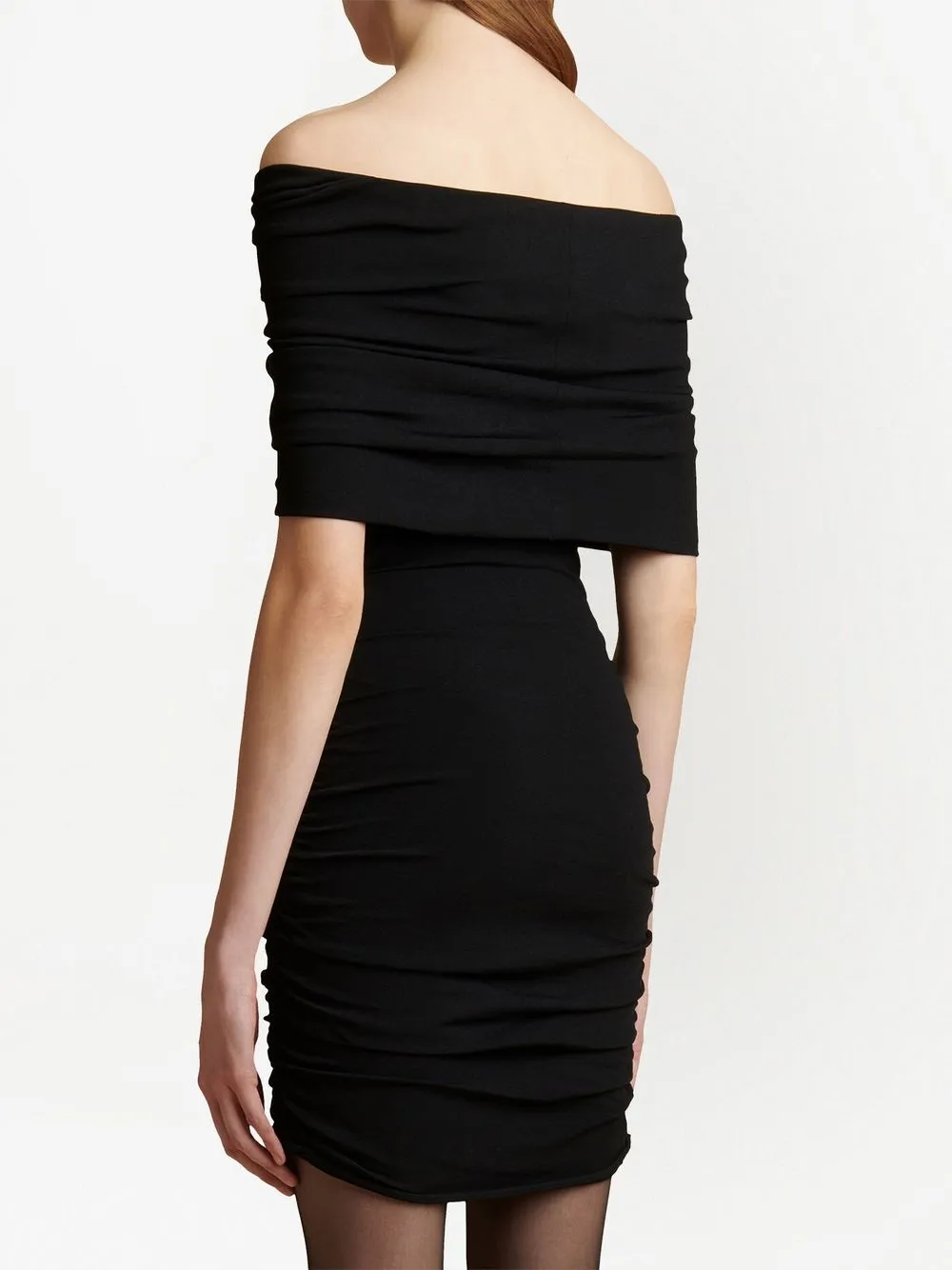 Shop Khaite The Aerica Drapped Dress In Black