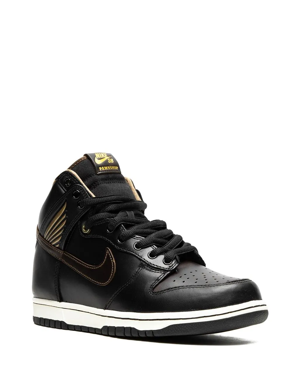 Shop Nike Sb Dunk High "pawnshop" Sneakers In Black