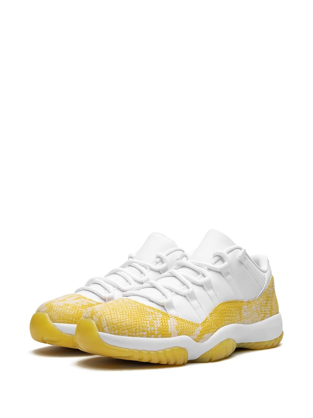 Shop Jordan Air  11 Low "yellow Snakeskin" Sneakers In White