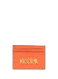 Moschino leather logo-lettering cardholder - Orange
