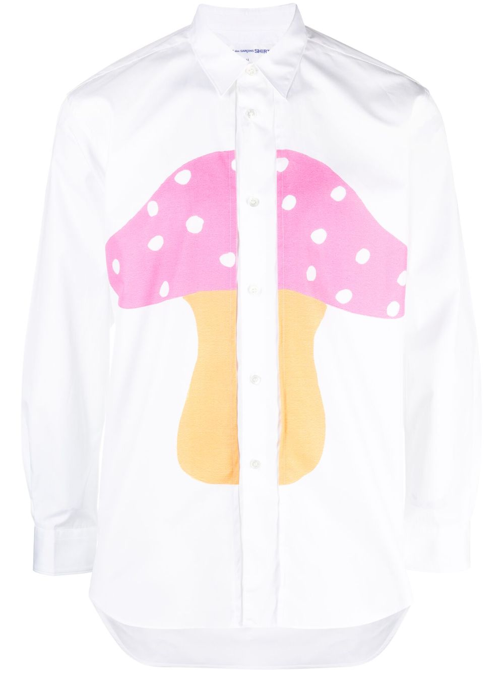 Shop Comme Des Garçons Shirt Graphic-print Cotton Shirt In White