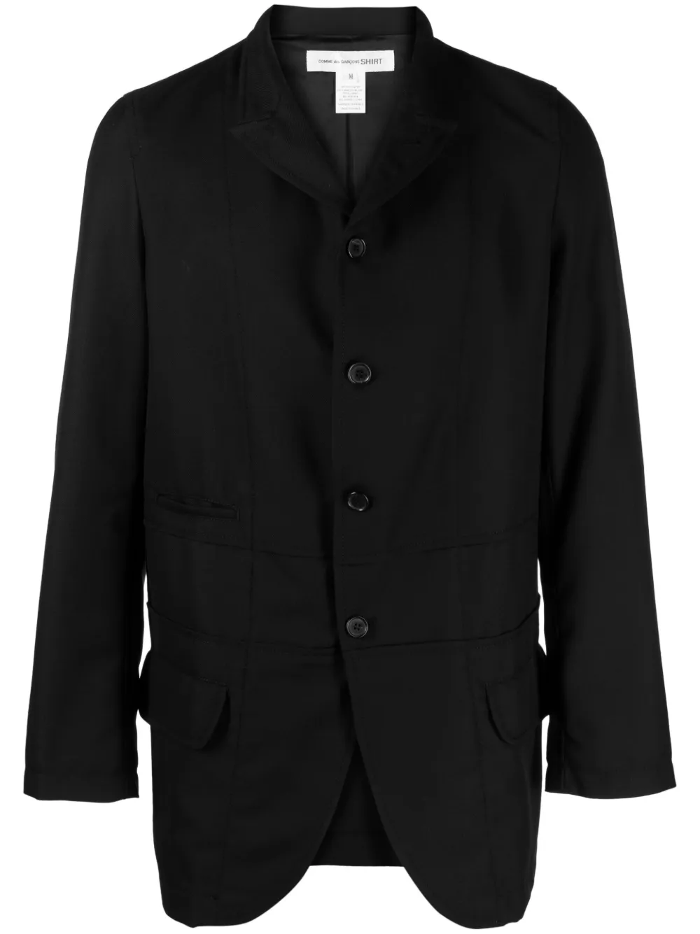 Shop Comme Des Garçons Shirt Button-fastening Wool Shirt Jacket In Black