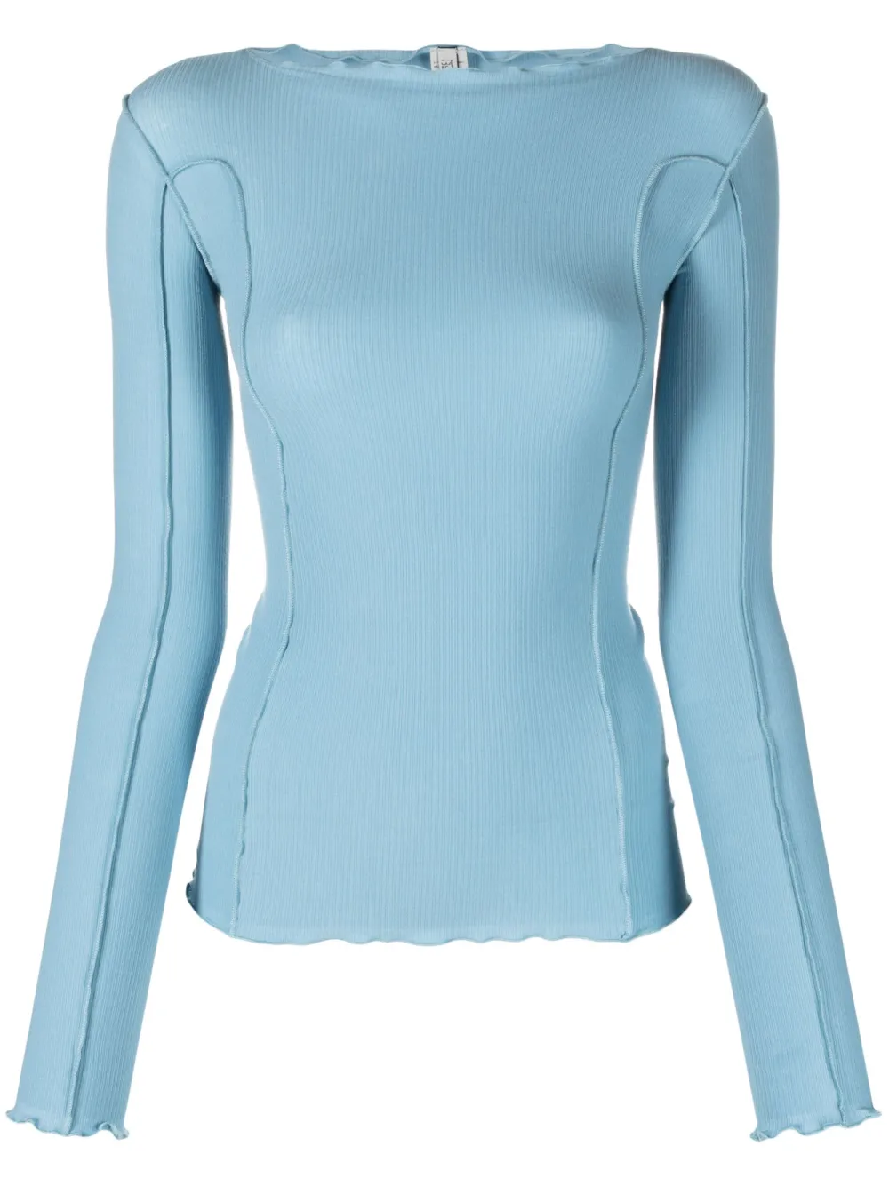 Baserange Blue Crewneck Long Sleeve T-shirt In Blau