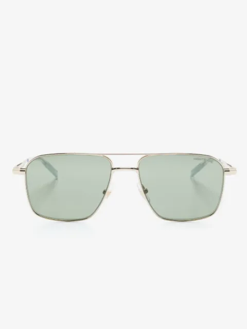 Montblanc lunettes de soleil carrées à plaque logo