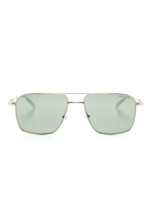 Lunettes de soleil carrées à plaque logo - Montblanc - Modalova