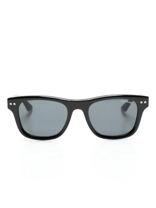 Lunettes de soleil carrées à plaque logo - Montblanc - Modalova