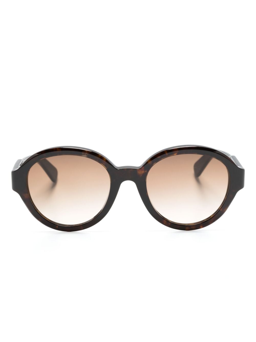 Chloé Tortoiseshell-effect Round-frame Sunglasses In Black