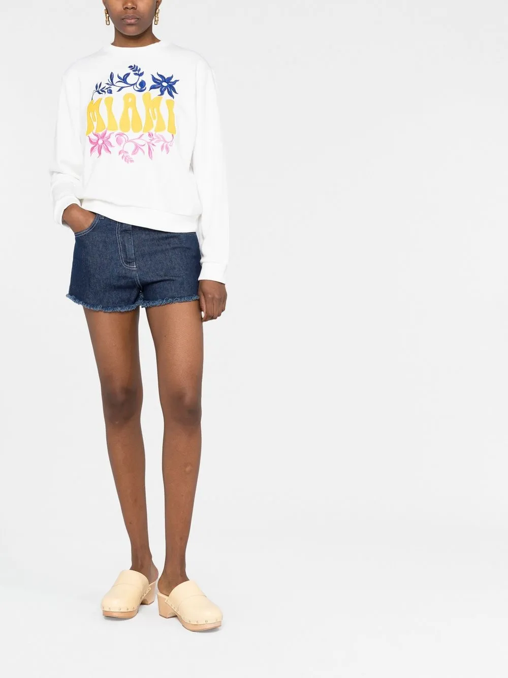 Maje Sweater met borduurwerk - Wit