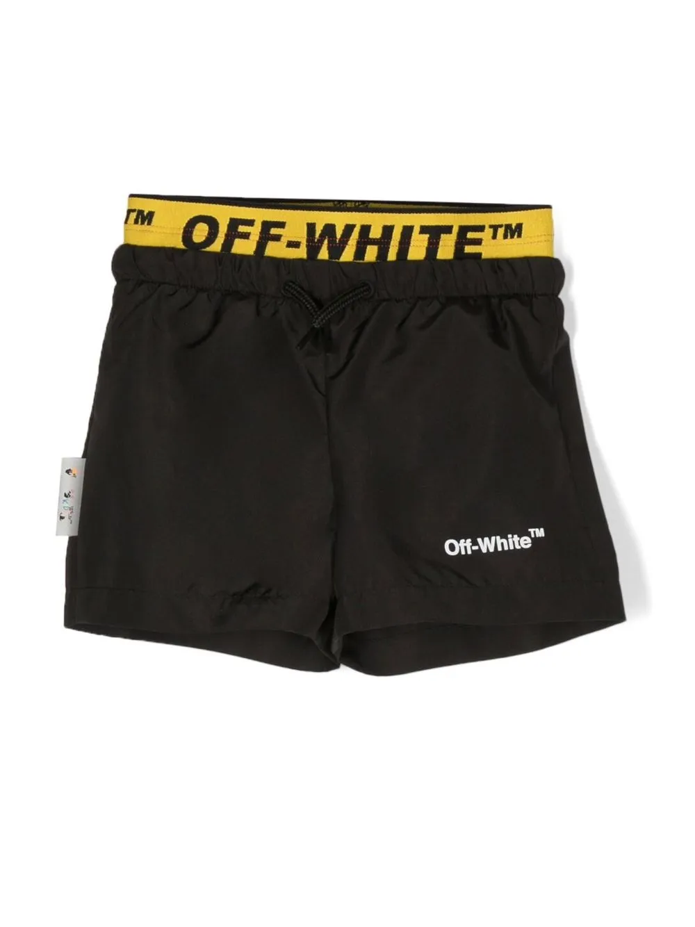 

Off-White Kids logo-waistband detail swim shorts - Black