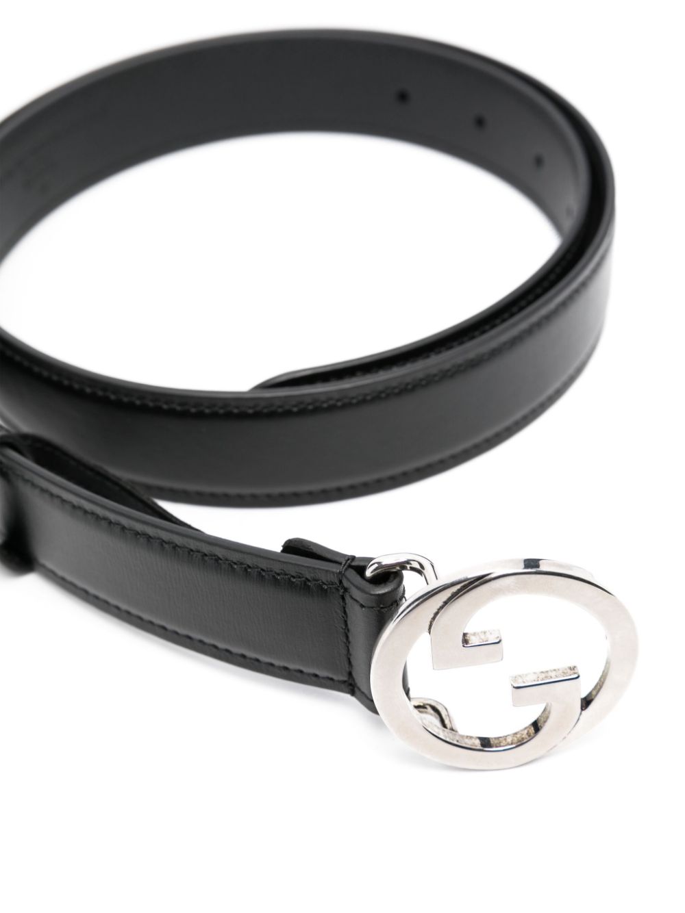 Gucci Blondie Interlocking G leather belt - Black