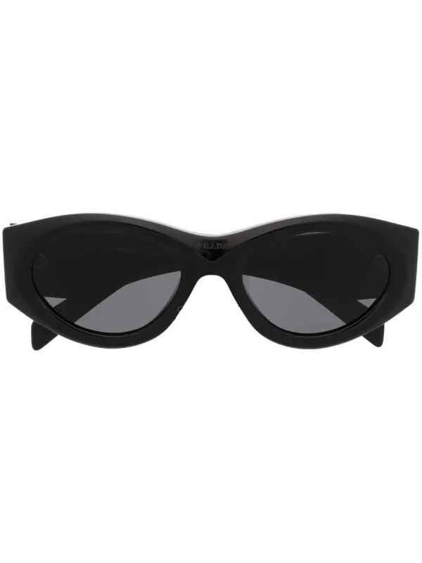 Prada Eyewear triangle-logo oval-frame Sunglasses - Farfetch