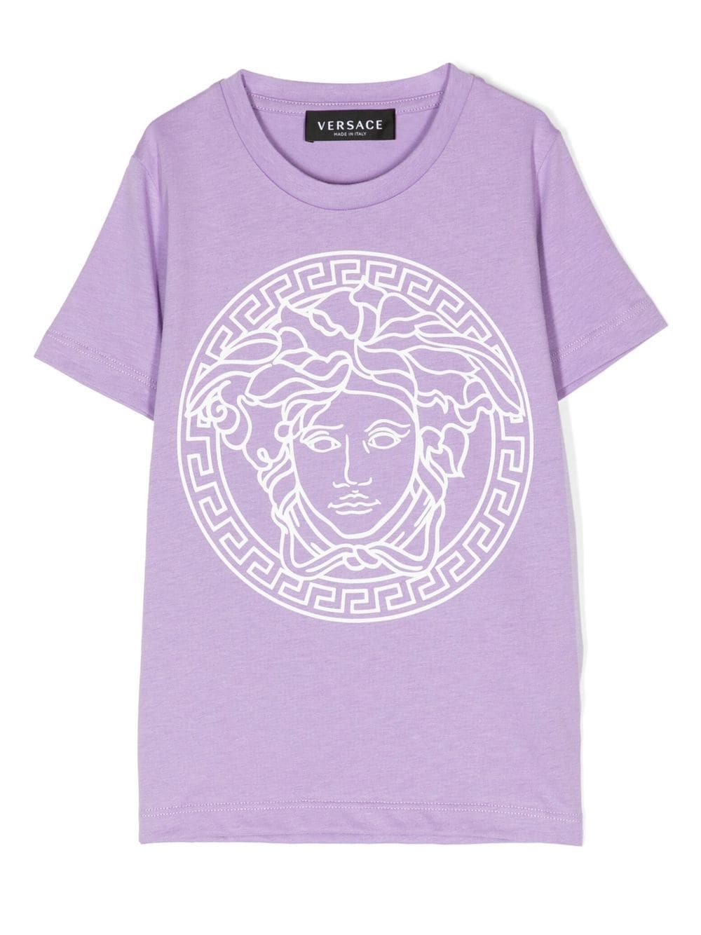 Shop Versace Medusa Head-print Short-sleeved T-shirt In Purple