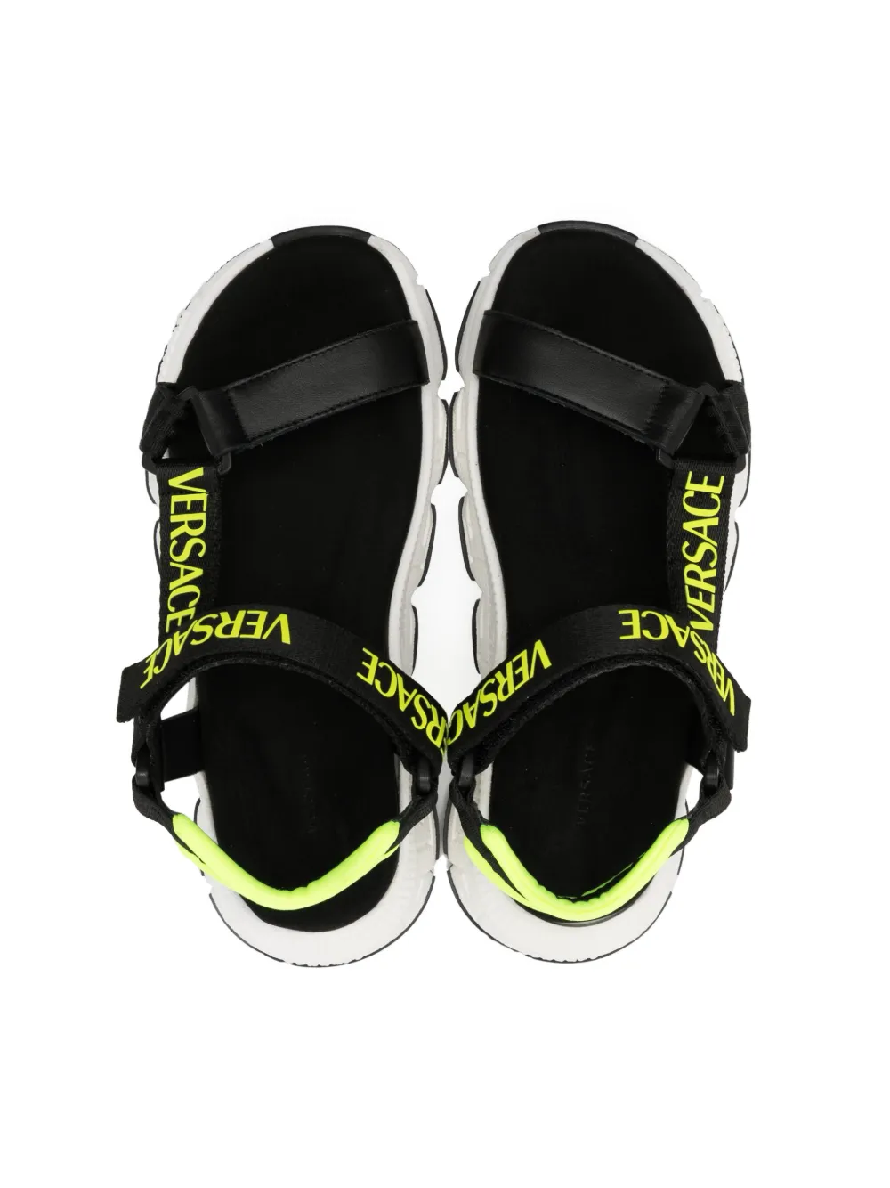  Versace Kids Logo-print Touch-strap Sandals - Black 
