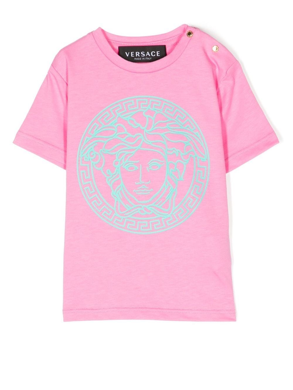 Versace Babies' Medusa Head-print Short-sleeved T-shirt In Pink