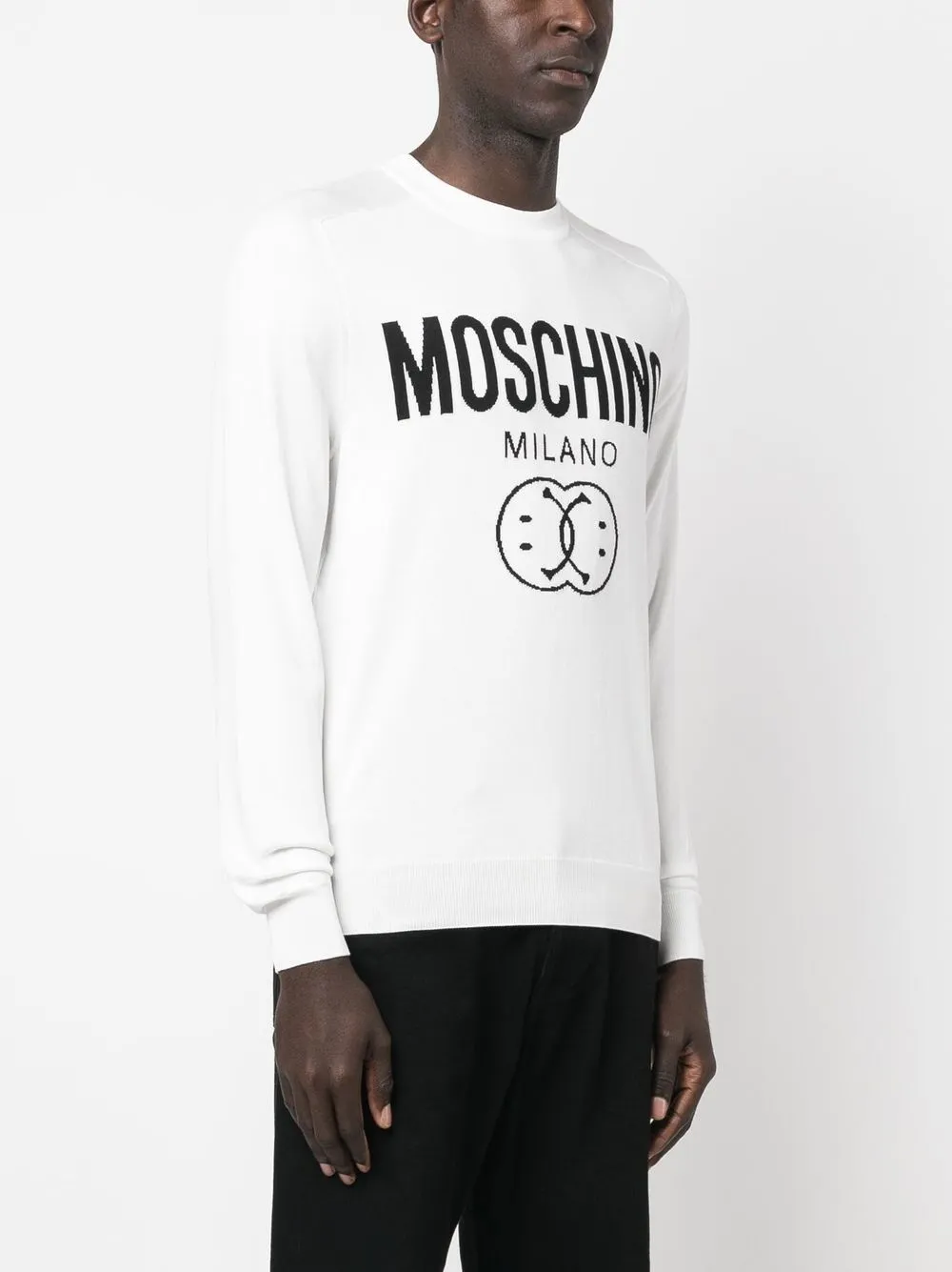 Shop Moschino Logo-print Sweatshirt In 白色