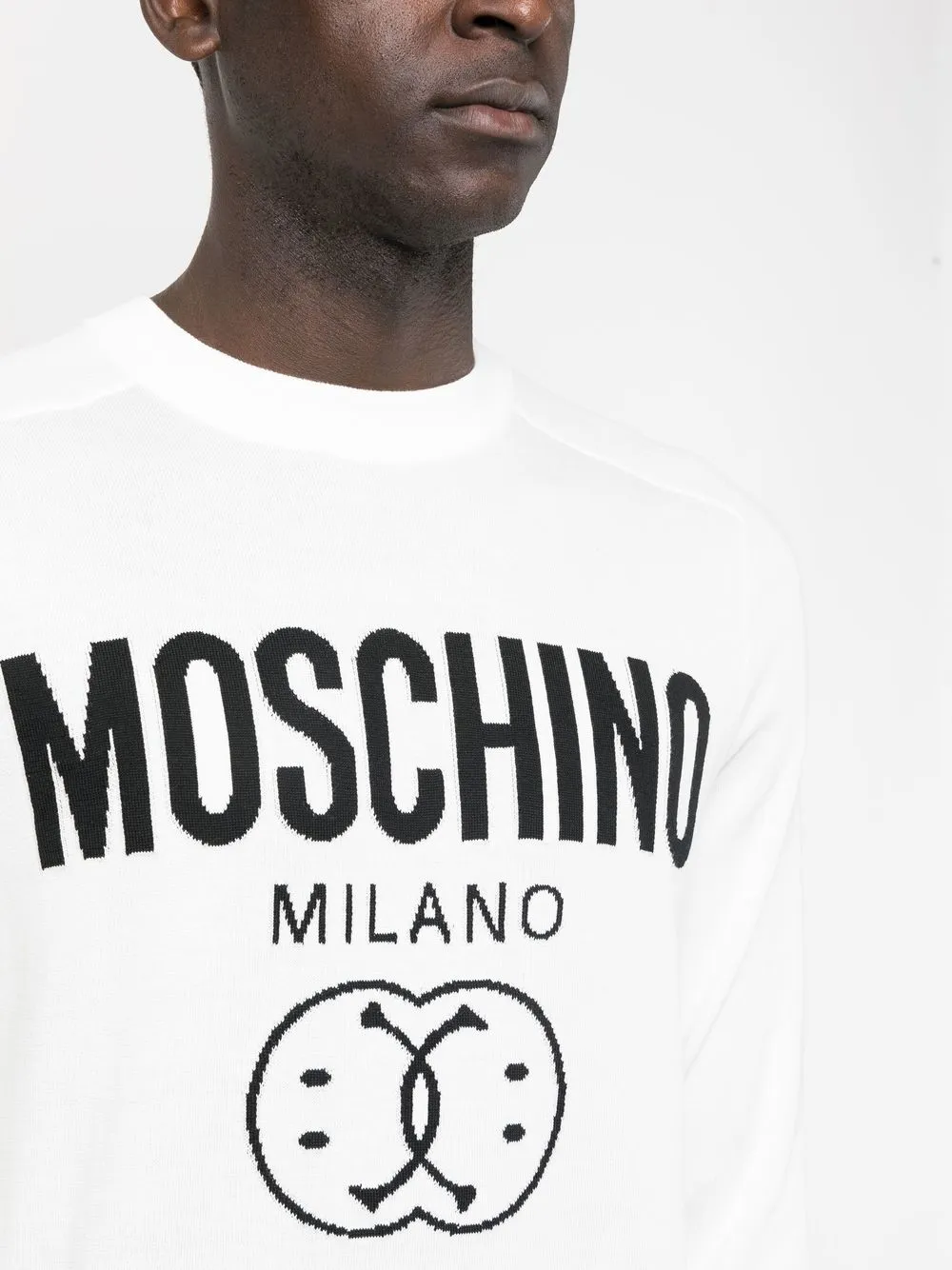 Shop Moschino Logo-print Sweatshirt In 白色