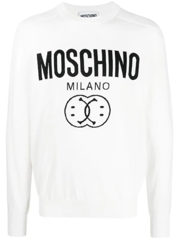 Moschino logo print Sweatshirt White FARFETCH HK