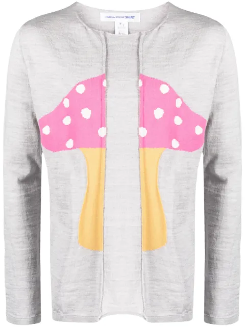 Comme Des Garçons Shirt melange-effect mushroom-print jumper