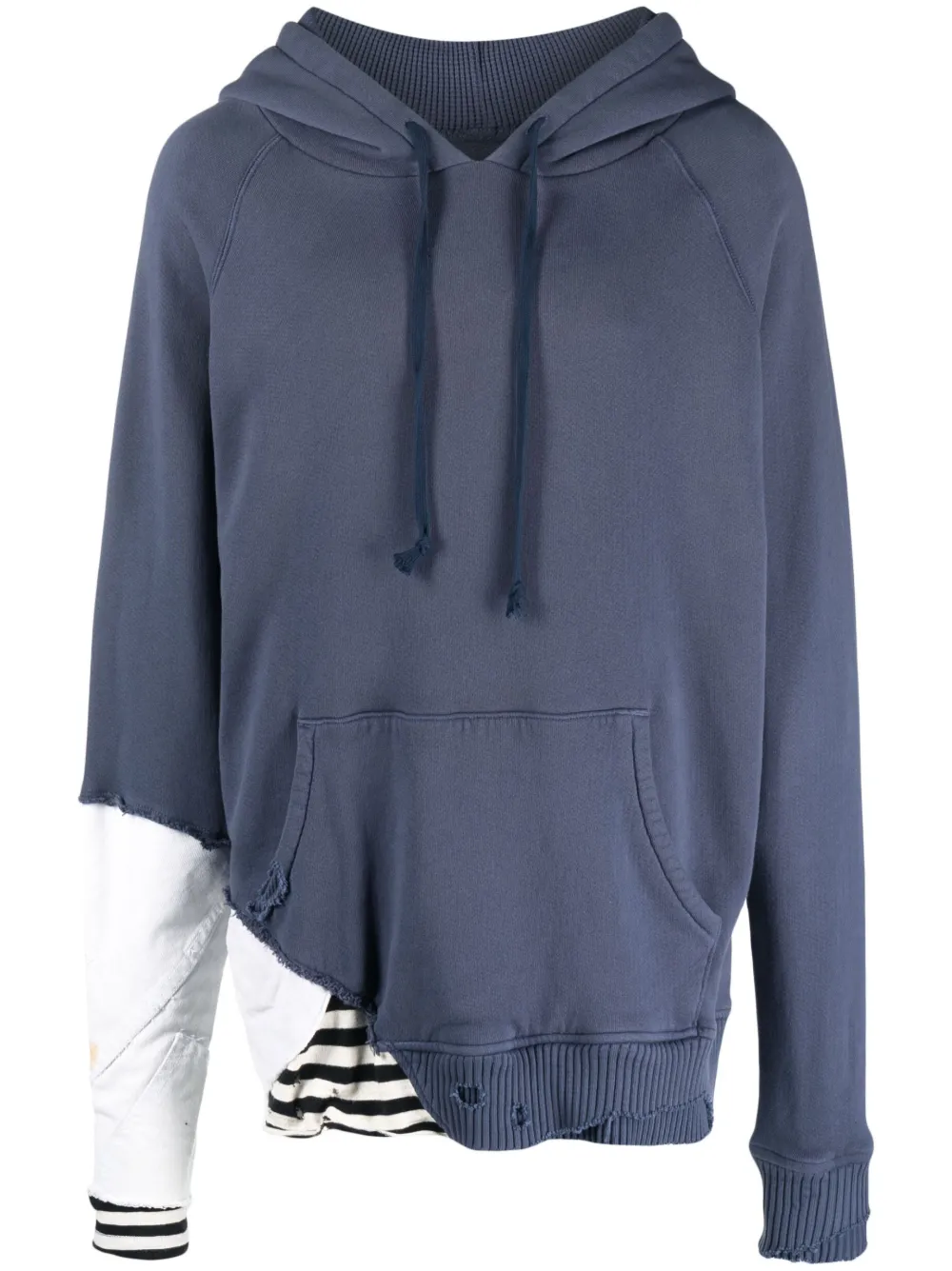 Greg Lauren Blue Painter Fragment Hoodie | ModeSens