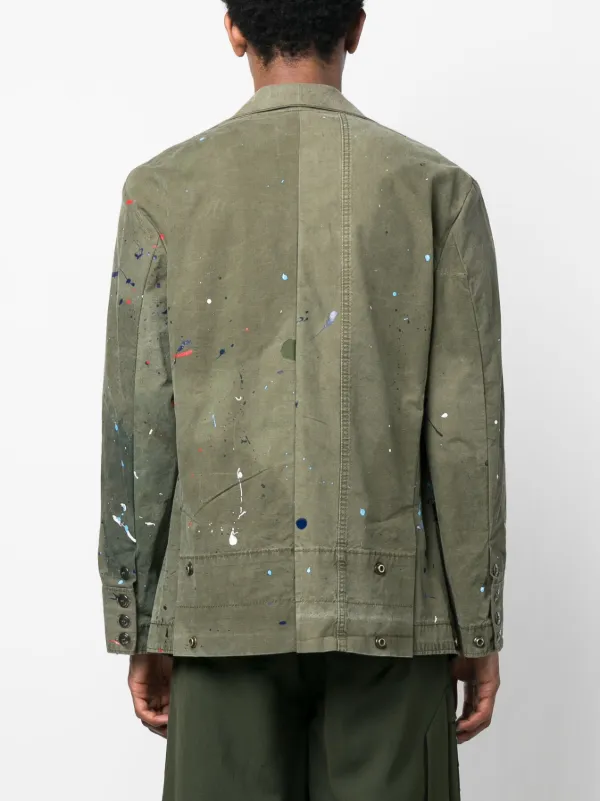 Greg Lauren paint-splatter double-breasted Blazer - Farfetch