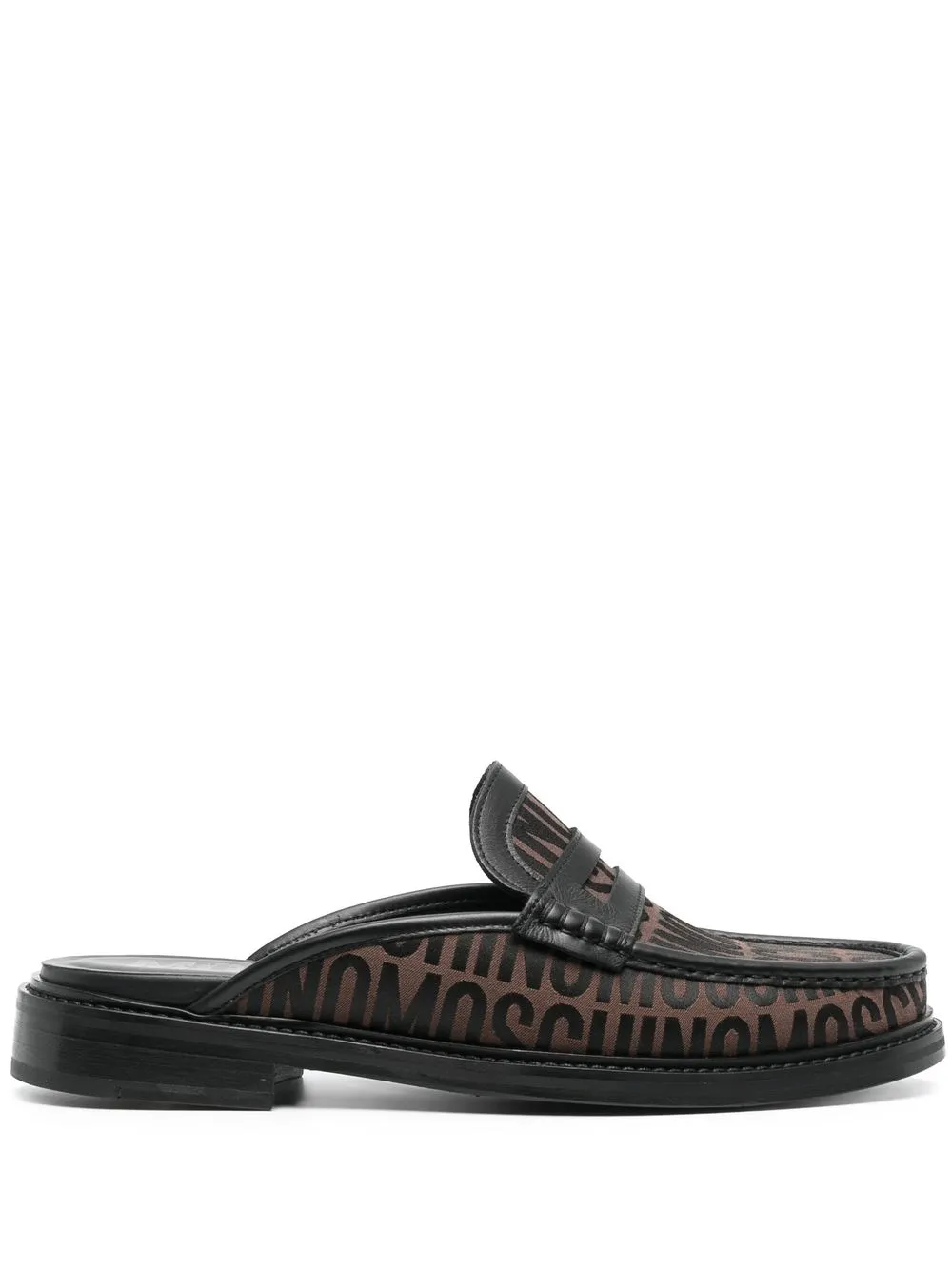 Moschino Logo-print Loafers In Braun