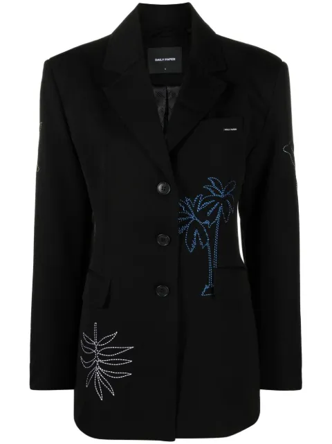 Daily Paper embroidered-detail single-breasted blazer