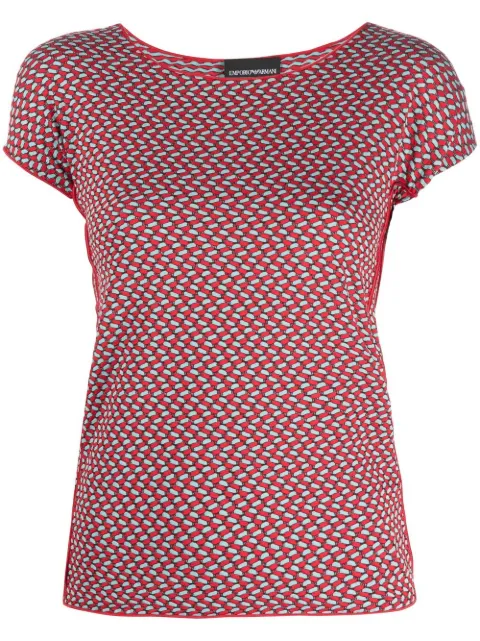 Emporio Armani intarsia-knit short-sleeve top 