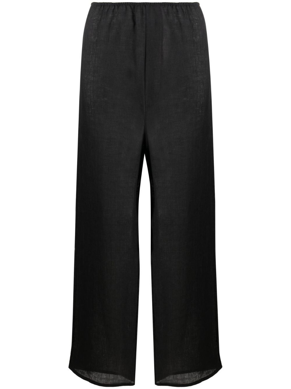 Baserange Domond wide-leg linen trousers - Black