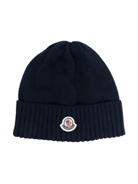 Moncler Enfant Mütze mit Logo-Patch