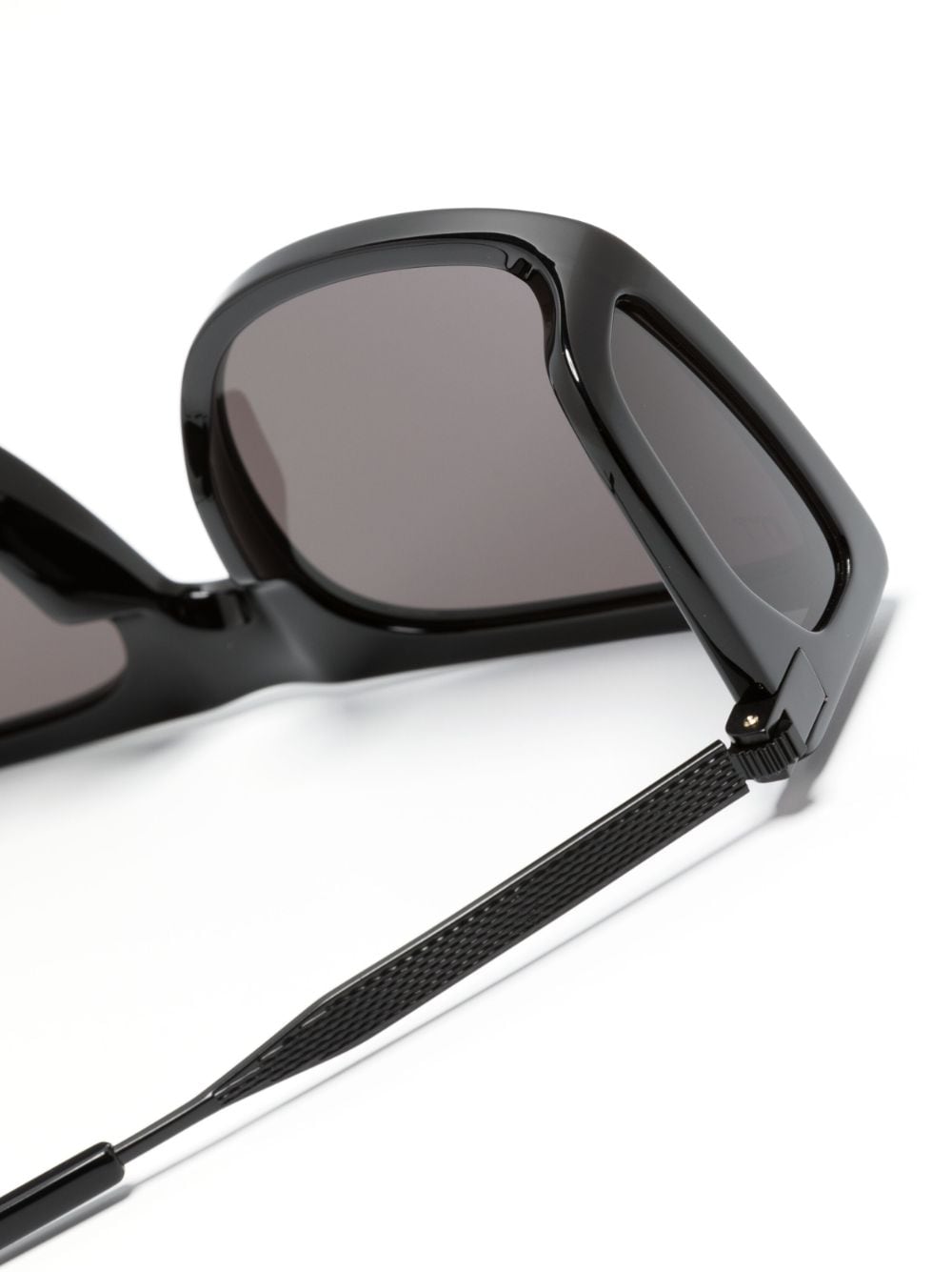 Shop Dunhill Side-flap Square-frame Sunglasses In Black