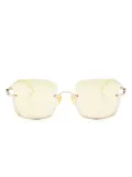 Gucci Eyewear square mirrored-lense sunglasses - Gold