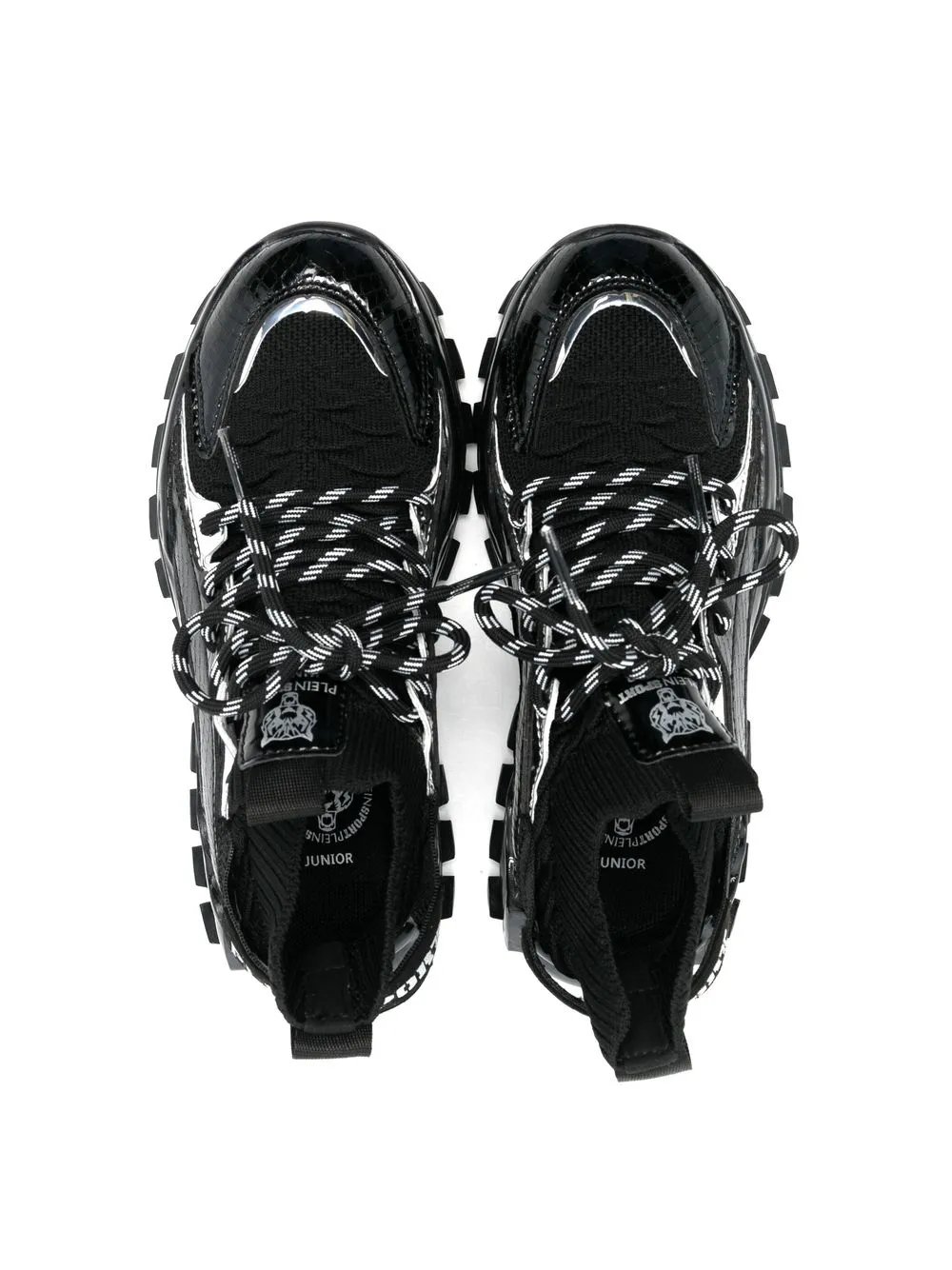 Plein Sport Panelled Lace-up Sneakers In Black