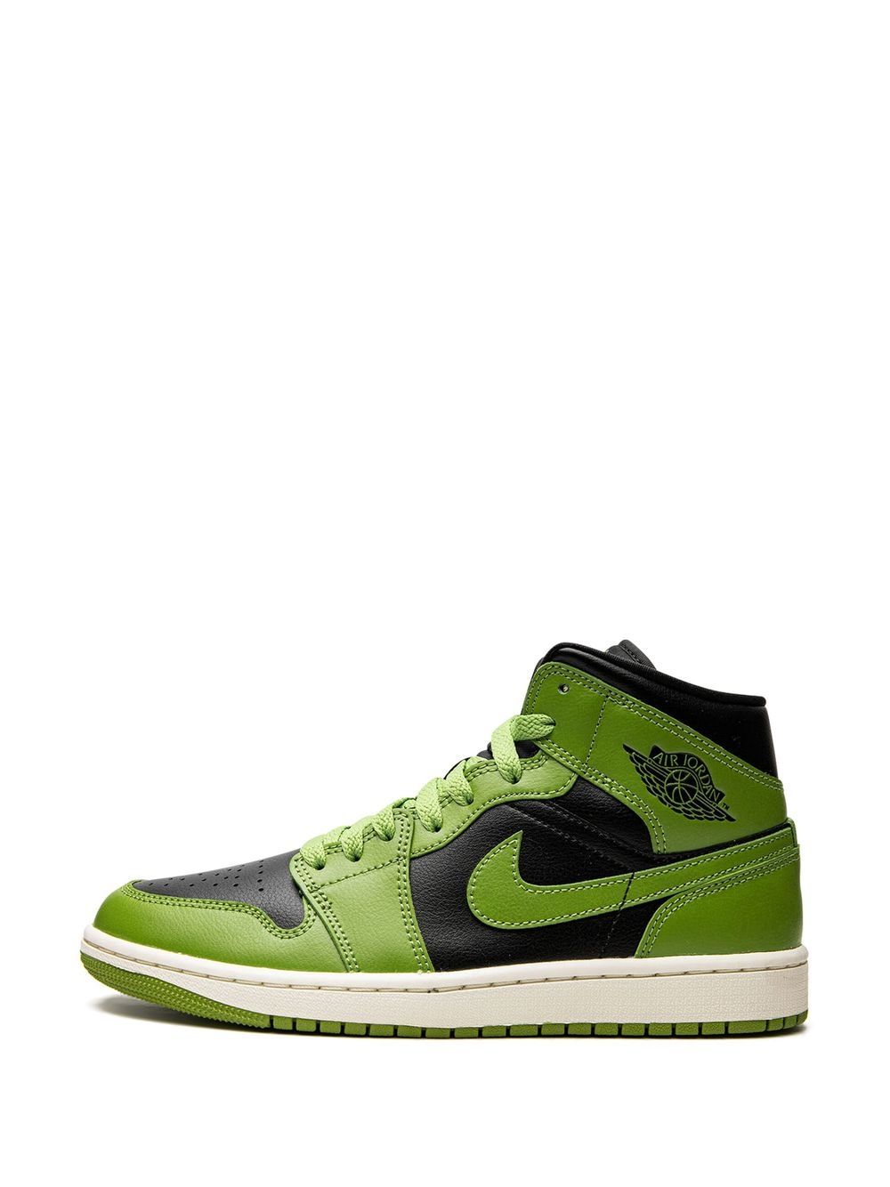 Shop Jordan Air  1 Mid "altitude Green" Sneakers In Black