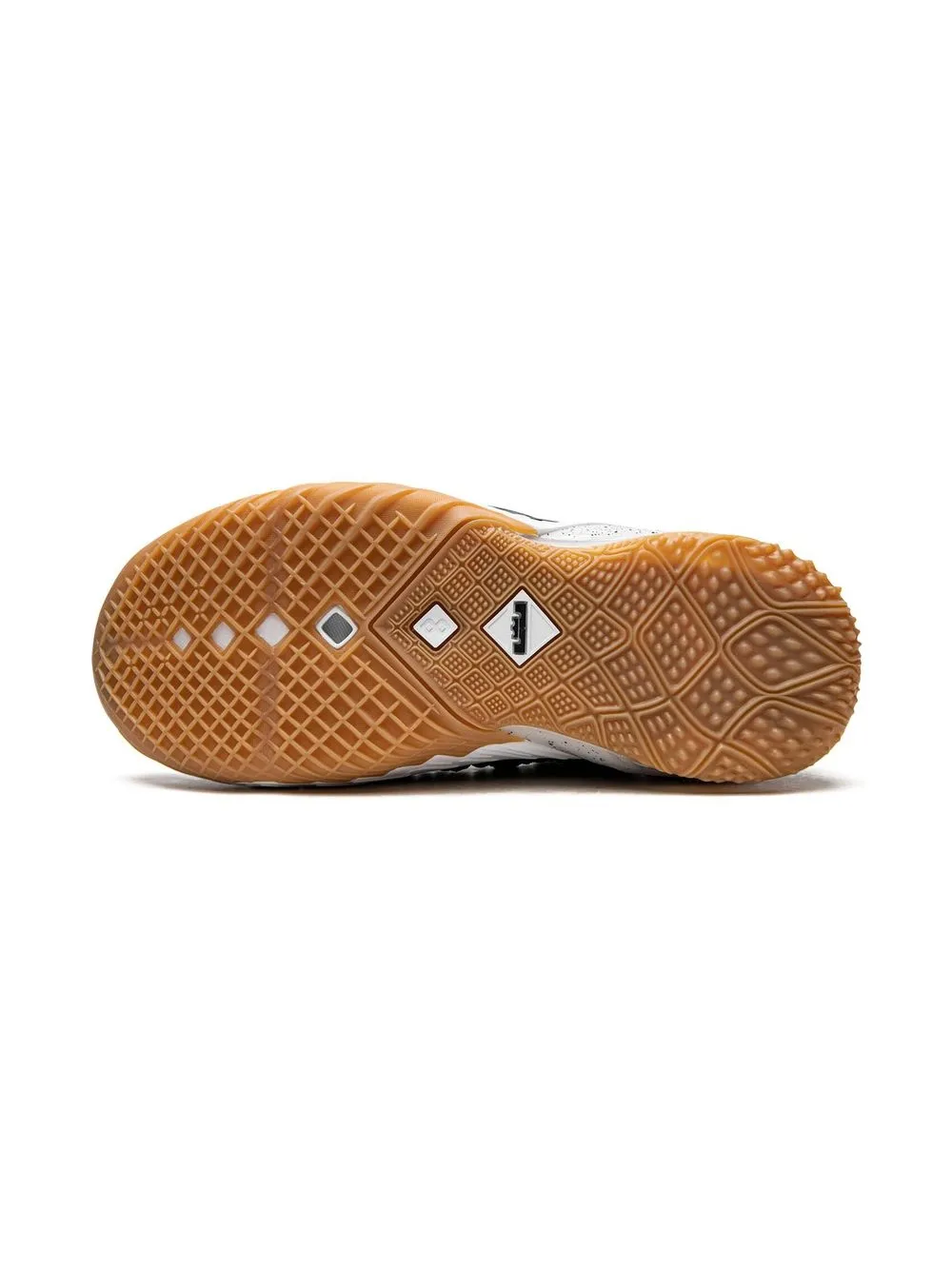 Nike Lebron 18 Panelled Sneakers In Black/white-gum-medium Brown
