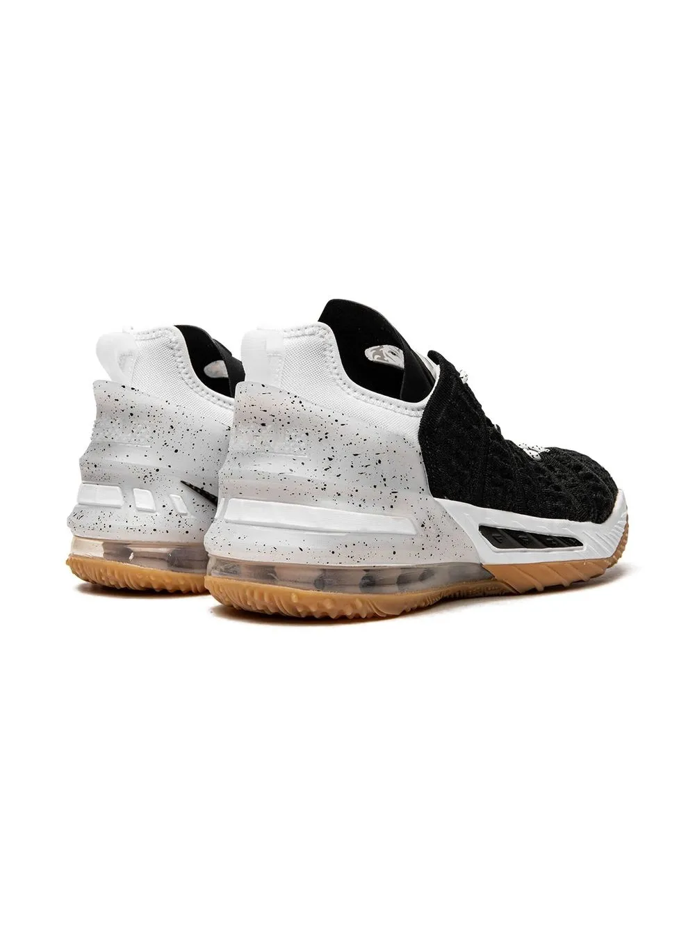 Nike Lebron 18 Panelled Sneakers In Black/white-gum-medium Brown