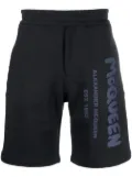Alexander McQueen Graffiti-print track shorts - Blue
