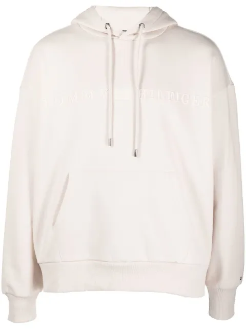 Tommy Hilfiger logo-embossed drawstring hoodie