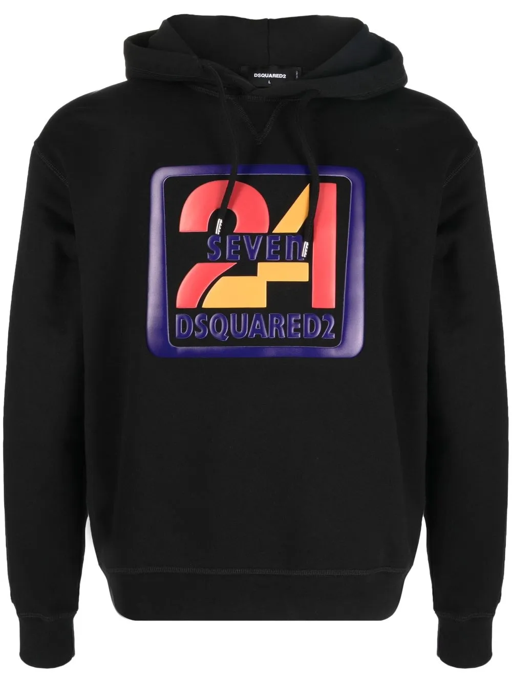 

Dsquared2 logo-appliqué drawstring hoodie - Black