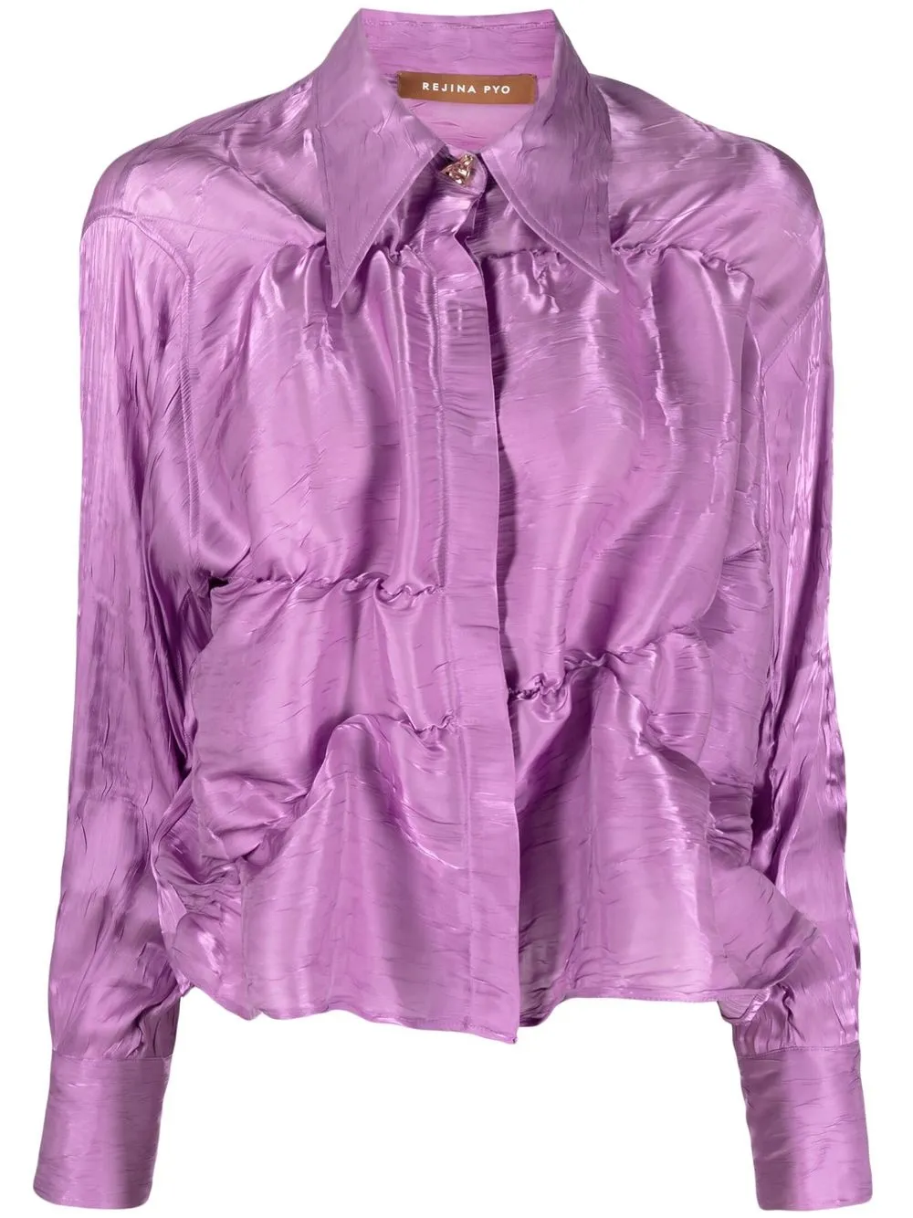 

Rejina Pyo crinkle-effect satin-finish blouse - Purple