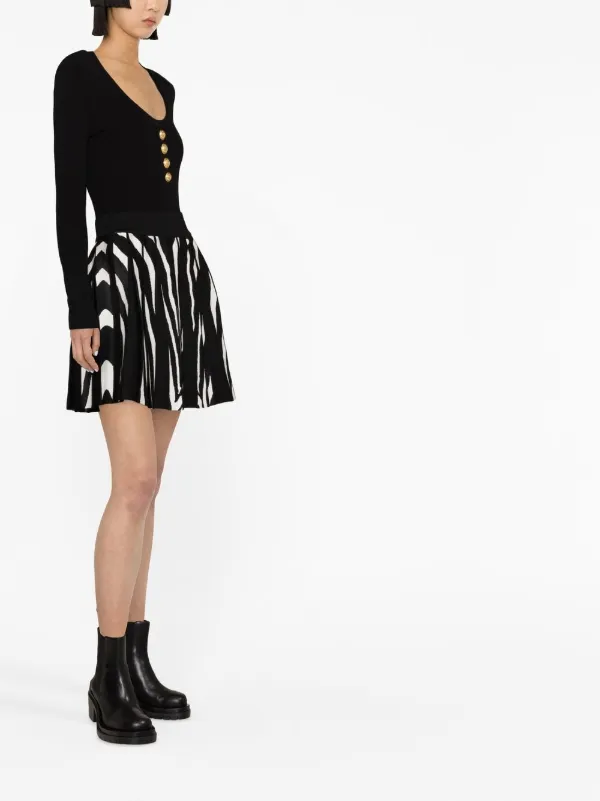 Balmain ゼブラジャカード ミニスカート | ブラック | FARFETCH JP