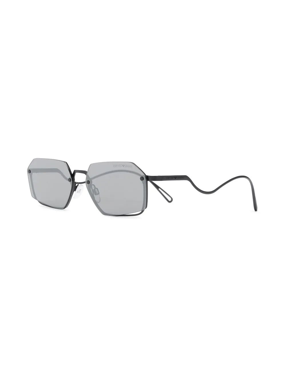 Emporio Armani Zonnebril met geometrisch montuur - Zwart